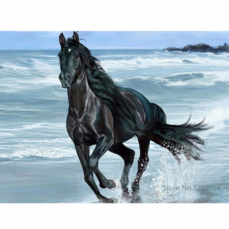 

CHUNXIA Framed DIY Painting By Numbers Animals Horse Acrylic Painting Modern Picture Home Decor For Living Room 40x50cm RA3399