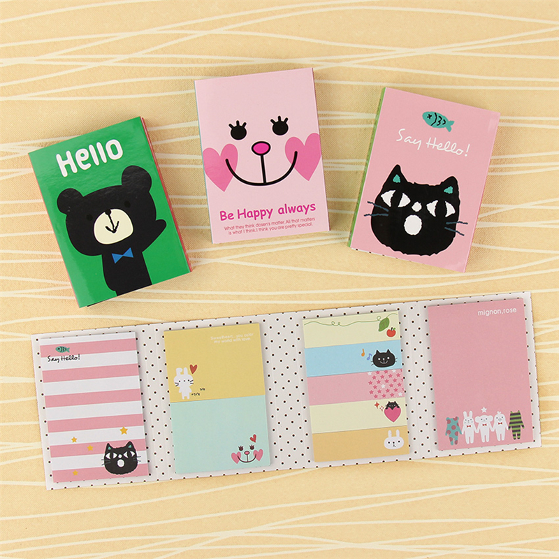 

Kawaii 4 Folding Memo Pad 1 PC Sticky Notes Memo Notepad Bookmark Gift Stationery cute sticker