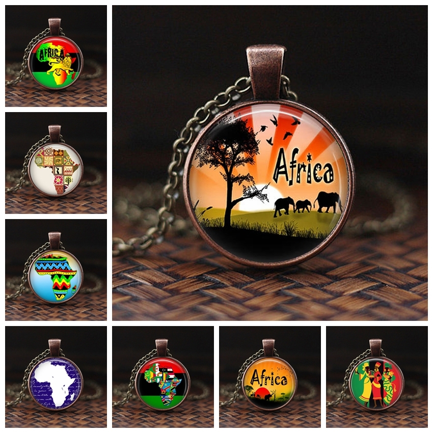 

New Fashion Africa Map Necklace Africa Map Pendant Home Town Love Jewelry Personalized Picture Necklace