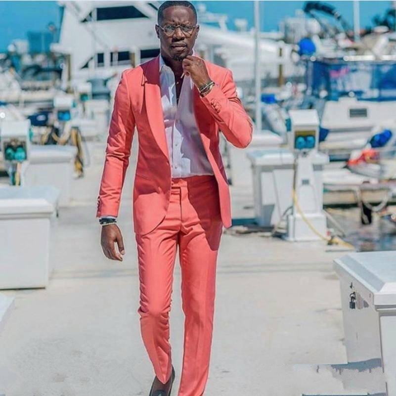 

Watermelon Red Men Wedding Tuxedos Shawl Lapel Groom Tuxedos New Fashion Men Blazer 2 Piece Suit Prom/Dinner Jacket (Jacket+Pants+Tie) 1603, Same as image