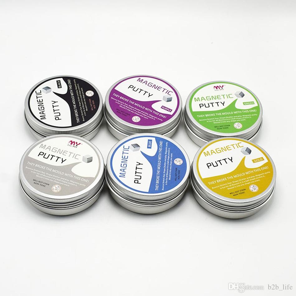 

Magnetic Putty Magnetic Rubber Mud DIY Clay Creative Playdough Magnet Novelty Educational Slime Toys 6 Colors OA2937
