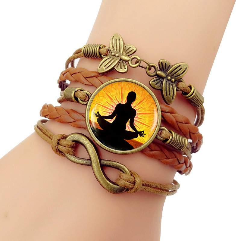 

Accessories Meditation Yoga Time Bracelet Multi-storey Manual Weave Glass Cortex Hand Decorate