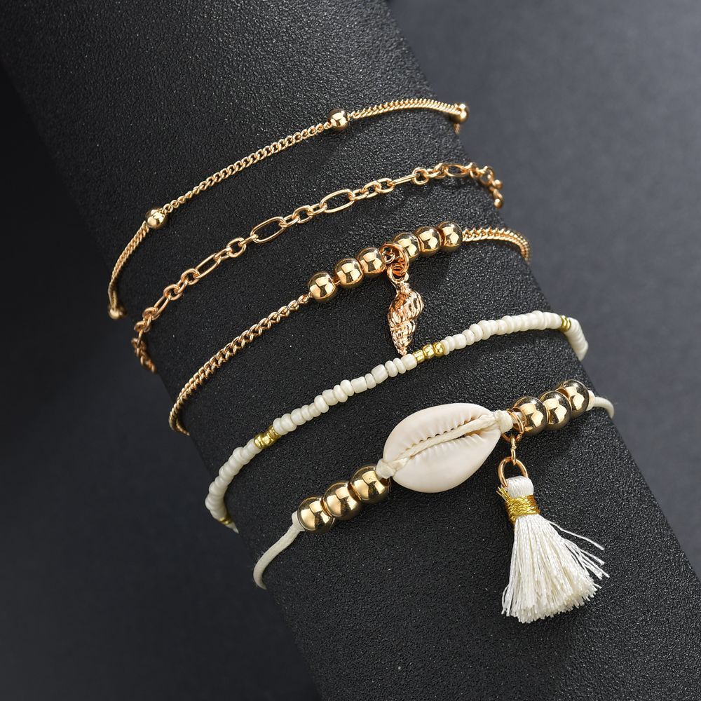 

Accessories Posimi Second Natural Shell Bracelet Woman Manual Bead Chain 5 Paper Set Ornaments