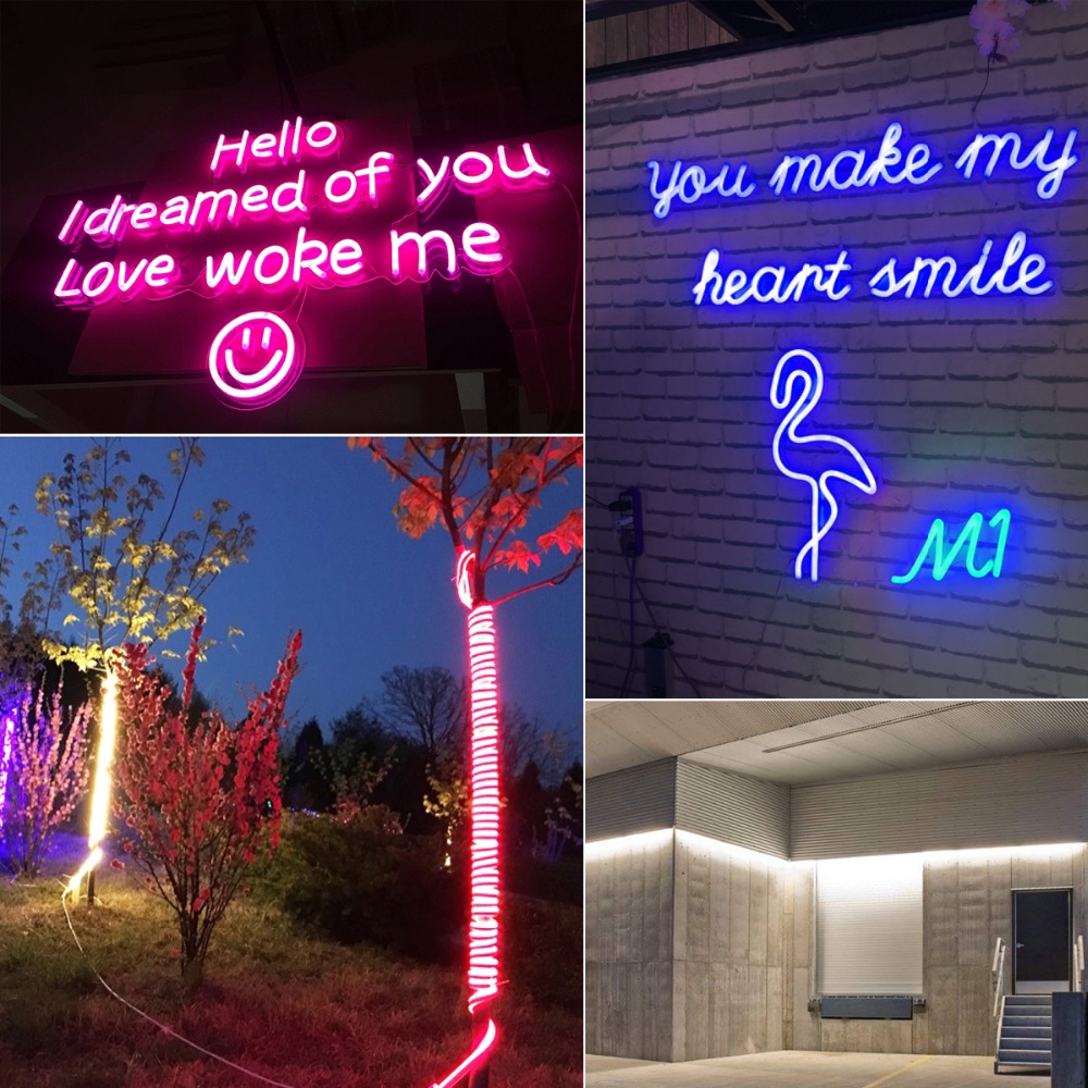 

220V Neon Light Strip Flexible Outdoor Christmas Holiday Fairy LED Strip Rope Tube SMD 2835 120LEDs/M Strip Lamp With EU Power