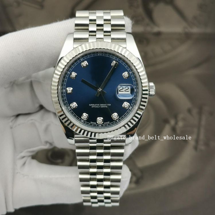 

Shopkeeper recommend Luxury Watch 41mm Blue Diamond Dial Gold Frame Automatic Men's, Slivery;brown