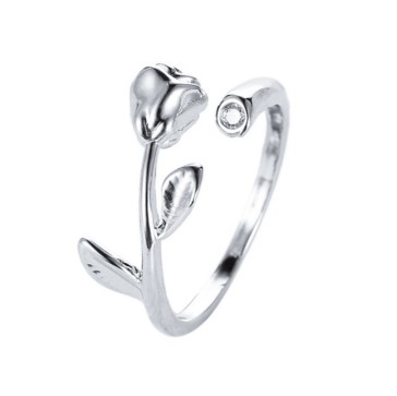und Weisefrauen-Schmucksache-Silber überzogener Blatt-Finger-Ring 1A X Art