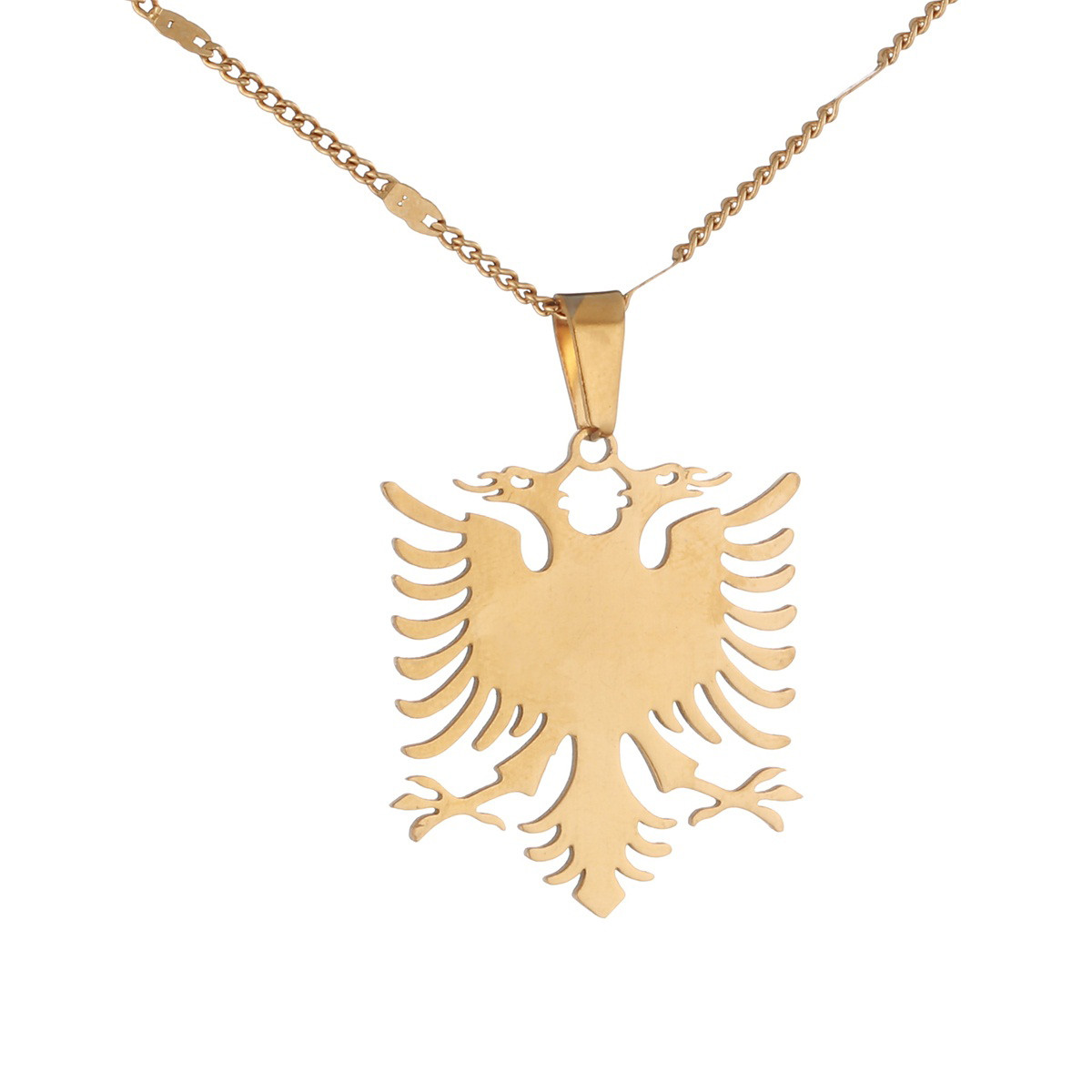 

Albania Eagle Pendant Necklaces Stainless Steel Ethnic Animal Chain Jewelry Gifts