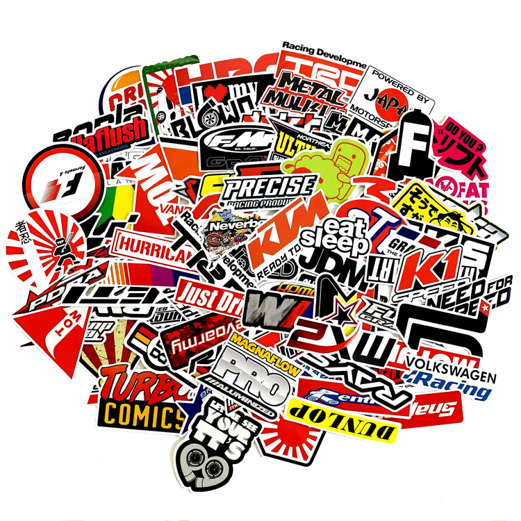 

100 pcs/lot JDM decal Sexy Cool Stickers For Skateboard Laptop Pad Bicycle Motorcycle Helmet Guitar PS4 Phone Snowboard Pvc Sticker, Multi colors