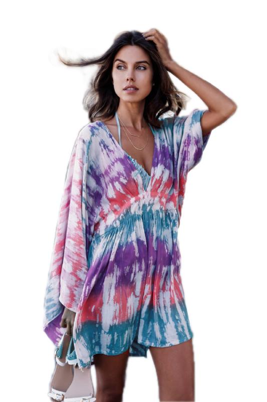 

Women Bathing Swimwear Bikini Cover Up Summer Beach Mini Short Dress Blouse