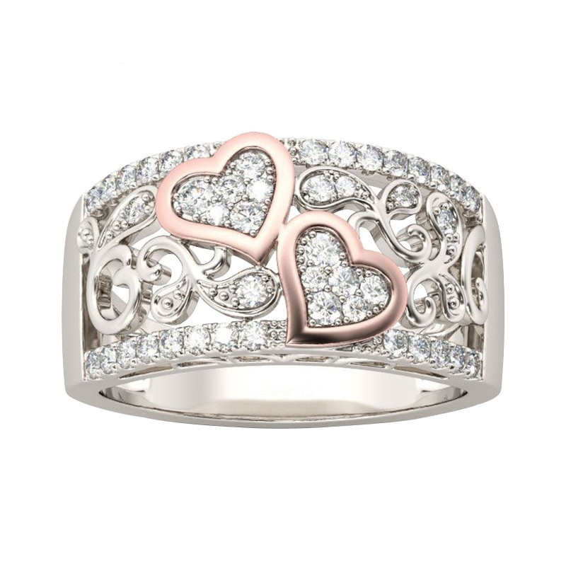 

Fashion Jewelry Design Wedding Band Ring for Women Rose Gold Color CZ Stone Female Finger Ring Love Gifts Drop Shipping