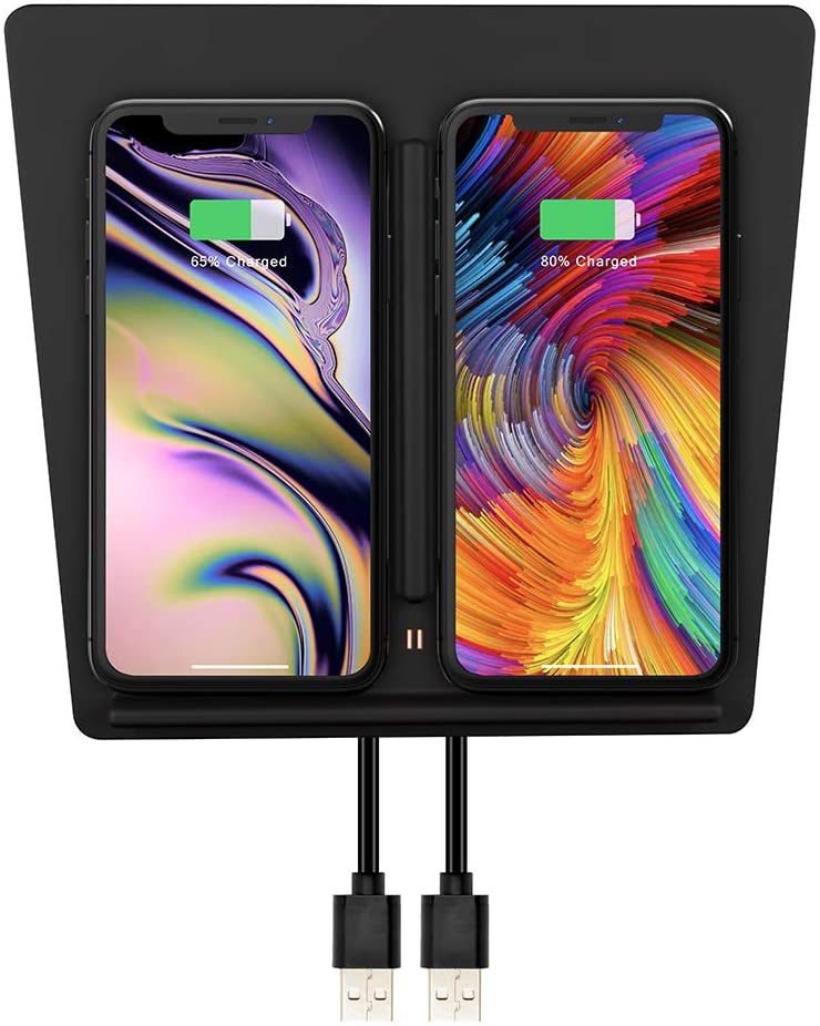 

Tesla Model 3 Wireless Charger Dual Qi Wireless Smartphone Charging Pad M3 Car Interior Center Console Accessories for Any Qi Enable Phone, Black