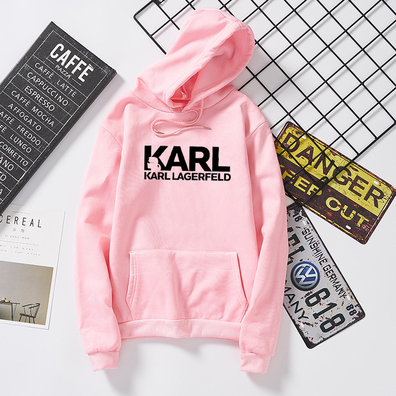 

Fashion-Karl Shirt Lagerfeld Hoodies Women Vogue Sweatshirt Brand Perfume Designer Pullovers Tumblr Jumper Lady Casual Tracksuit, Black