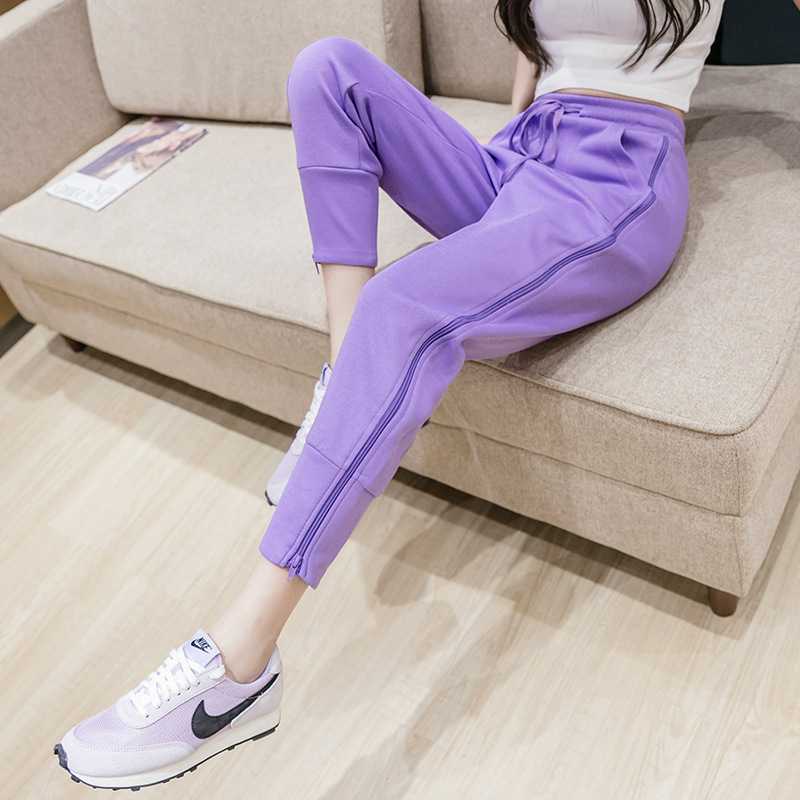 

Women workout pant sport Joggers pants athletic Gym Fitness Sweatpants activewear Track pants with Drawstring Waist side zip, Black