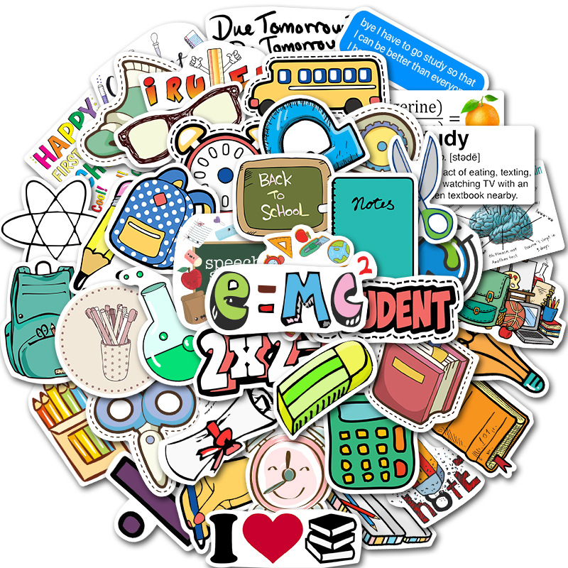 

50 PCS Lot Mixed Skateboard Sticker School supplies Waterproof For Luggage Car Guaitar Skateboard Phone Laptop Bicycle Moto Stickers, Multi colors