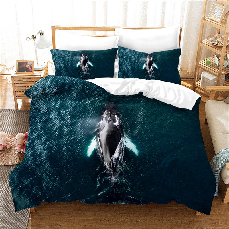 

Ocean Print Bedding Set Home Living Decorative Duvet Cover Set With Pillowcase Bed Bedclothes Microfiber Bedspread, A1
