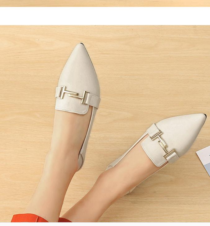 

2020 Spring and Autumn with New style fashion flat bottom pointed end Women's shoes @MQWBH669, Beige