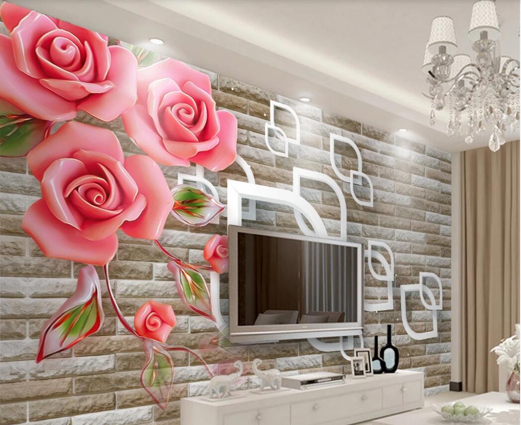 

3d wallpaper custom photo murals Fashion rose background wall painting decorative painting decor wall art pictures, Non-woven fabric