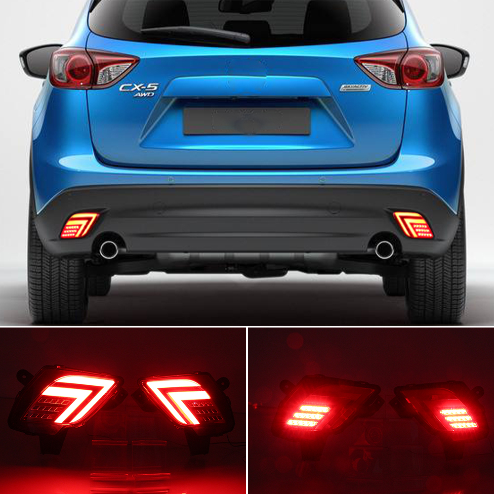 

2PCS LED Reflector For Mazda CX-5 CX5 2013 2014 2015 2016 Car Tail Light Rear Bumper Light Rear Fog Lamp Brake Light