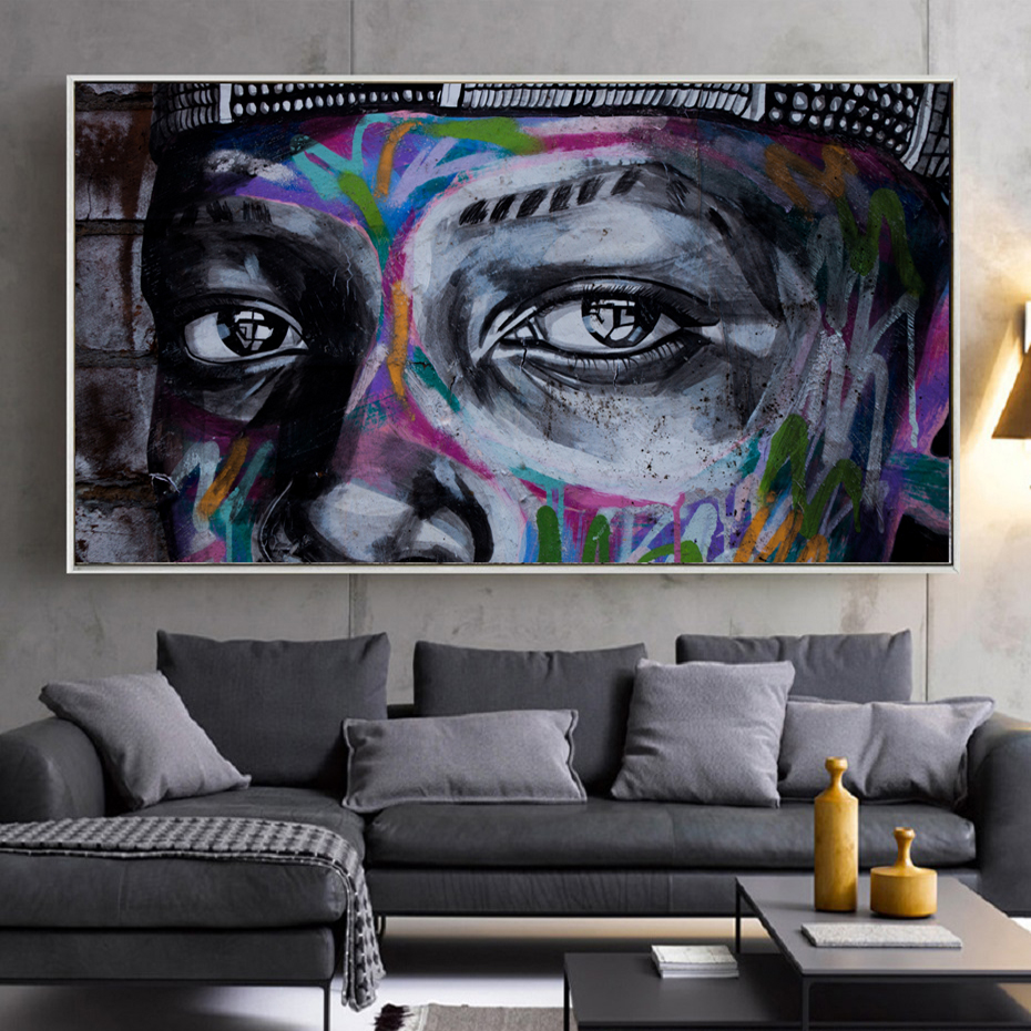 

Banksy Face Eyes Graffiti Posters Canvas Paintings Wall Art Figures Graffiti Posters Prints Living Room Home Wall Decoration