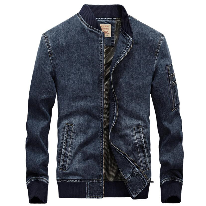 

Nice Autumn Winter Men Denim Jacket Casual Slim Coats Bomber Mens Jeans Jacket Outwear Male Cowboy Clothing 5xl, Navy blue