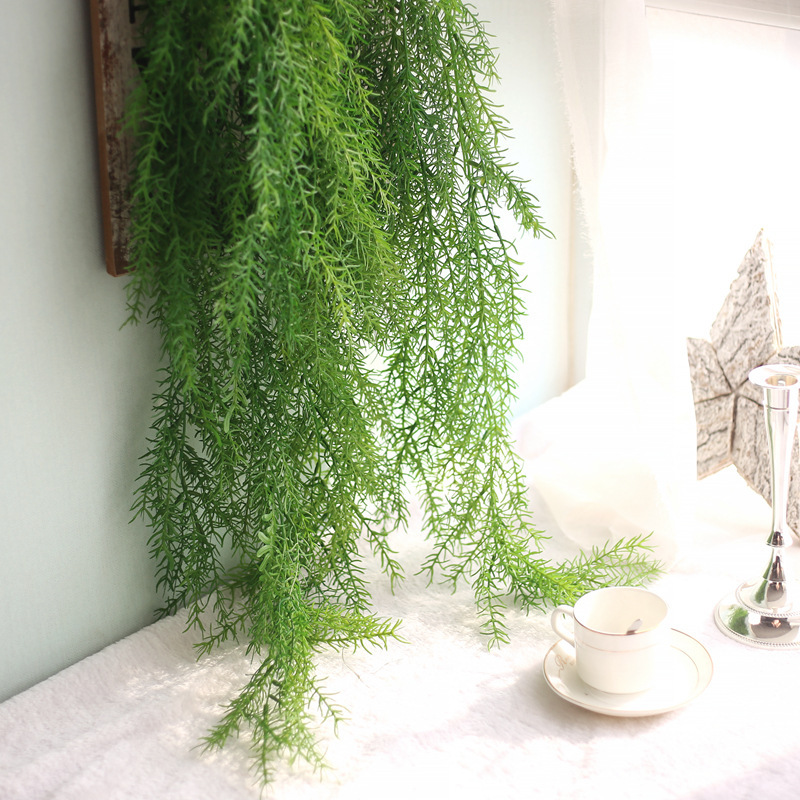 

105CM Fake Flower Hand Feel Pine Needles Walls Mantle Simulation Leaves Simulation Flowers Micro Landscape Outdoors Plant Walls, Green