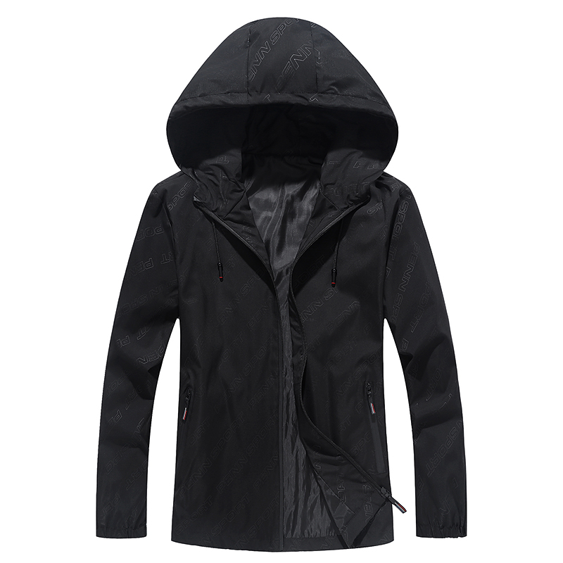 

8XL Large 9XL Size7xl 10xl Men Outdoor Casual Coat Windbreaker Chaqueta Hombre Autumn Hooded Jacket Manteau Homme, Black 1