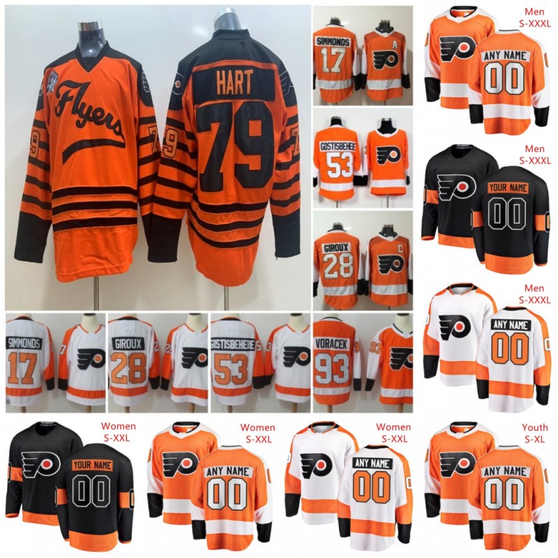 

Custom Philadelphia Flyers #13 Kevin Hayes Jersey Any Number Name men women youth kid White Black Orange Hartman 00 Gritty 28 Giroux Voracek, As