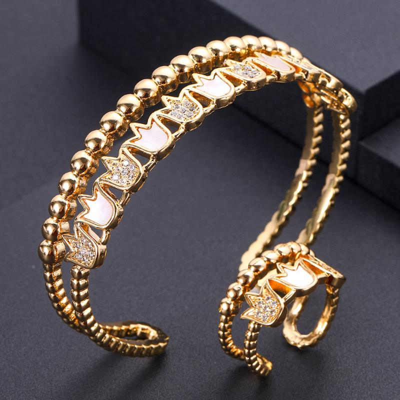 

Earrings & Necklace Janekelly Unique African Bracelet Bangle Ring Sets For Women Wedding Cubic Zircon Crystal CZ Dubai Bridal Jewelry, As pic