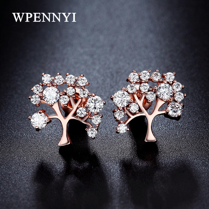 Hot 925Sterling Solid Silver Jewelry Xmas Tree Dangle Earrings For Women E673
