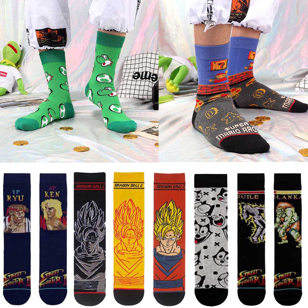 

Hot Fashion New Cotton Unisex Crew Socks Funny Harajuku Cute Novelty Cartoon Sloth Anime Game Socks Christmas Skateboard Socks, Grey