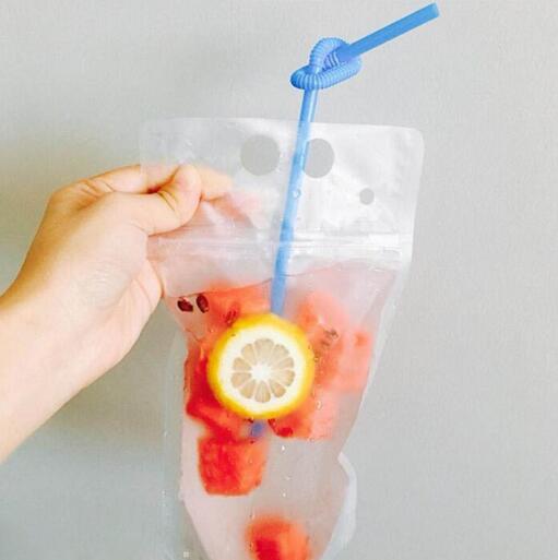 

2000pcs/lot 450ml Transparent Self-sealed Plastic Beverage Bag DIY Drink Container Drinking Bag Fruit Juice Storage