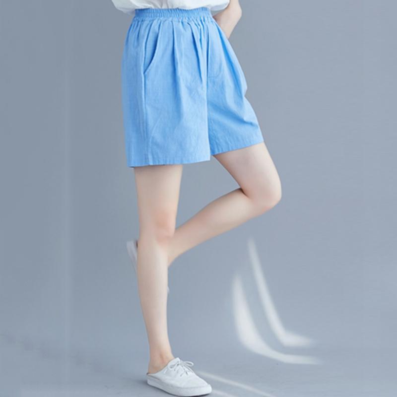 

High Waist Wide Leg Cargo Women's Shorts Vintage Sashes Solid Khaki Pocket Women Shorts Summer Casual Clothes #35, Beige