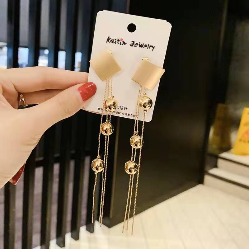 

beads tassel dangle earrings for women luxury designer fringe danling earrings gold silver ear studs s925 silver needle jewelry love gift