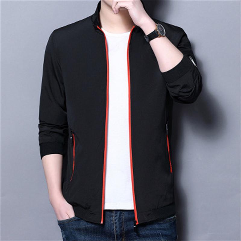 

Casual Spring Baseball Uniform Man Jackets Regular Length Zipper Long Sleeve Coats Contrast Color Men Casual Outerwear Men Designer Clothing