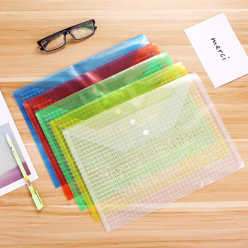 

Transparent Plastic A4 File Folders Bag Document Hold Bags Folders Clear Filing Paper Office School Supplies Stationery Case Bag