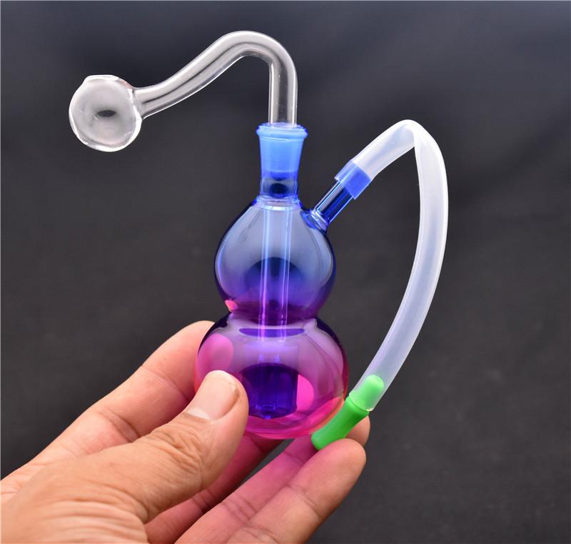 

New Rainbow Mini Glass Oil Burner Bong Water Pipe Inline Percolater Recycler Mini Dab Rig Oil Bongs with 10mm Glass Oil Burner Pipe and Hose