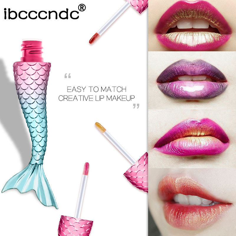 

20 Colors Liquid Crystal Glow Matte Mermaid Lip Gloss Laser Holographic Lip Tattoo Lipstick Makeup Mermaid Pigment Glitter Lipgloss, Mix colors