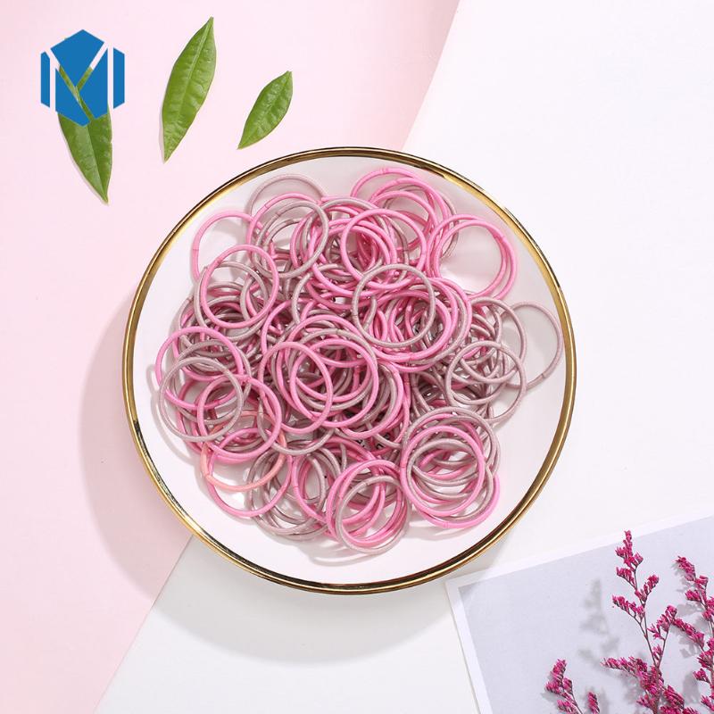 

M MISM 120PCS/Lot Seamless Scrunchie For Children Cute Solid Hair Accessories For Girls Kids Fashion Classic Elastic Hair Band, 60pcs-coral