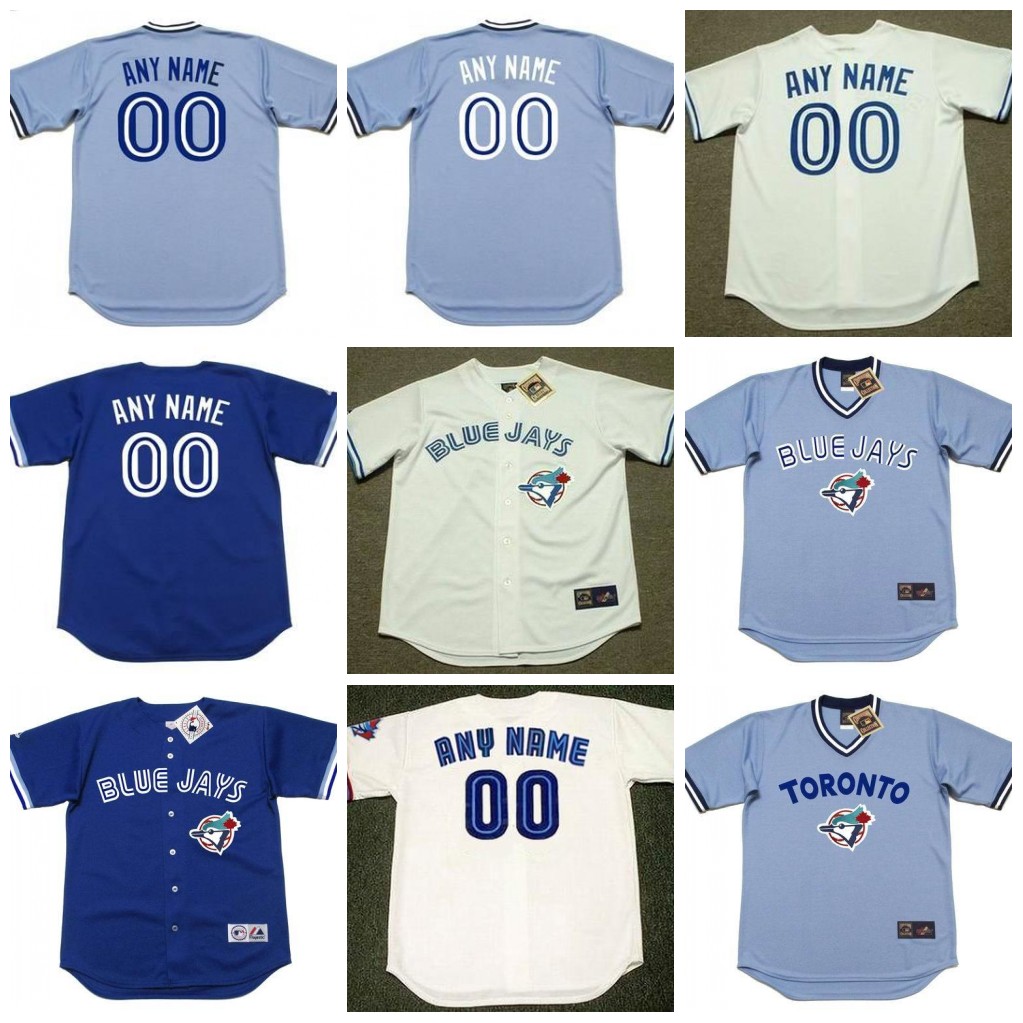 

Custom Throwback Blue Jays JOE CARTER KELLY GRUBER ROY HALLADAY GEORGE BELL DAVE STIEB JIMMY KEY TONY FERNANDEZ JOHN OLERUD FERNANDEZ Jerse1, 1970
