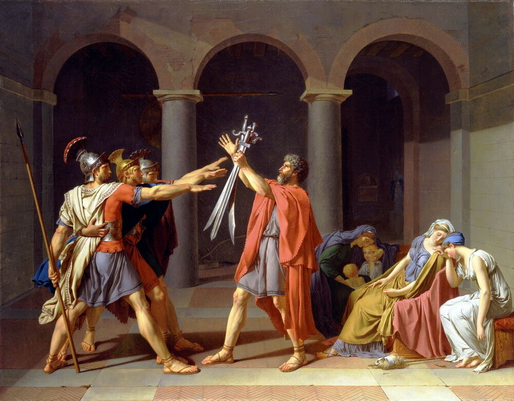 

Jacques Louis David Oath of the Horatii Home Decor Handpainted &HD Print Oil Painting On Canvas Wall Art Canvas Pictures 191113