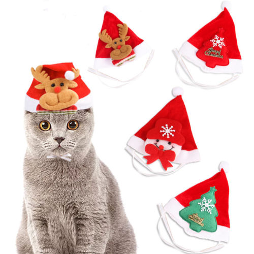 

Cute Christmas Pet Santa Hat Small Puppy Cat Dog Xmas Holiday Costume Ornaments Adorable New Promotion Pet Christmas Hats