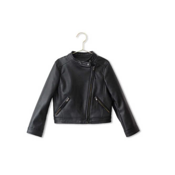 

2020 Kids Jacket Boys and Girls Clothes Stand Collar Small Leather Hiphop Style Long Sleeve Coat New Fashion Style 2020 Autumn, Black