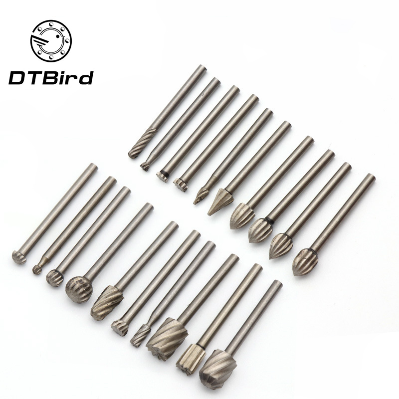

20pcs Alloy Steel High Speed Steel Grinding Head For Electric Grinding Fittings Alloy Rotary File Woodworking File High Quality