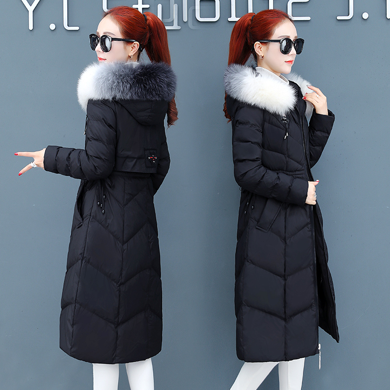 

2020 winter women clothes puffer jacket female bubble coats winter padded coats long fur hood red korean slim, Beige