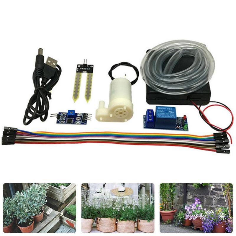 

DIY Automatic Watering Irrigation System Soil Moisture Sensor Pump Module Kit, White