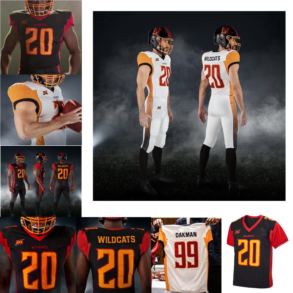 

2020 Wildcats Jerseys Mens Luis Perez Jersey Josh Johnson Charles Kanoff Tre McBride Martez Carter XFL Football Jerseys Custom Stitched, Youth white custom only number(no name)