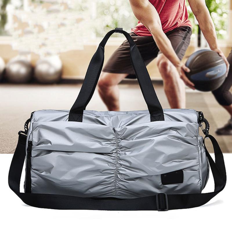 

Travel Zipper Closure Stylish Yoga Sport Gym Bag Oxford Fabric Venting Hole Shoulder With Shoe Pouch Waterproof Practical, Pink