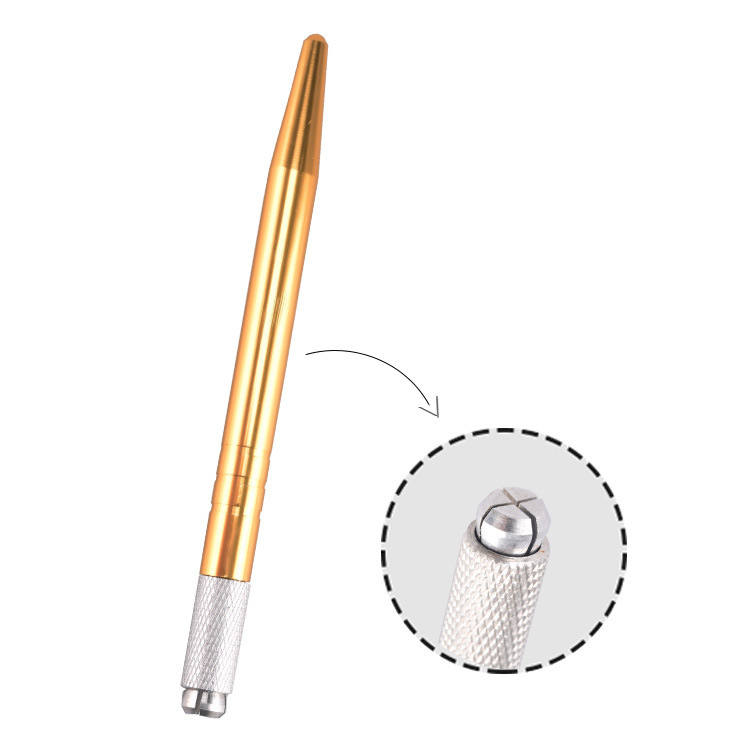 

DHL Fast shipping Aluminum alloy Permanent Makeup Eyebrow Microblading Pen Machine 3D Tattoo Manual Doule Head Pen 100pcs/lot