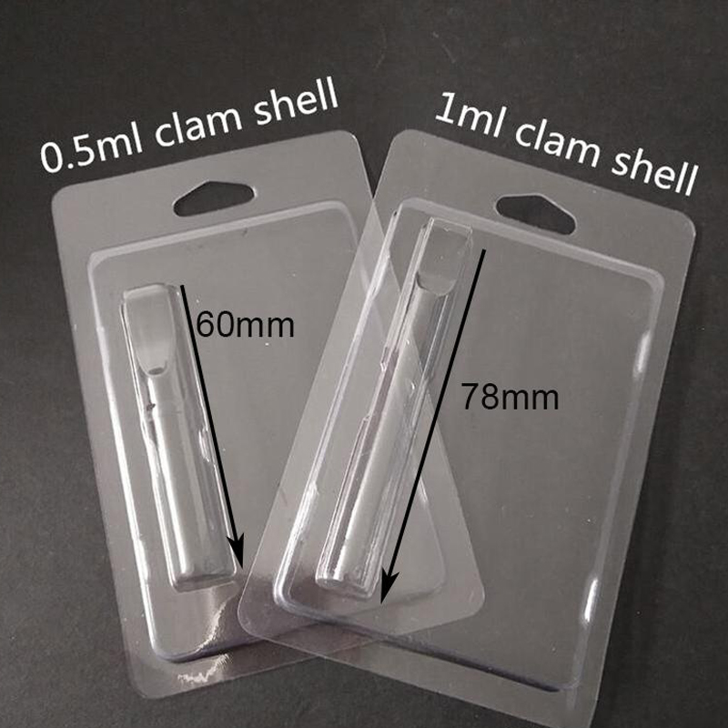 

Retail Packaging Plastic Clamshell Clam Shell Blister Packing for 1.0ml Vape Oil Cartridges 92A3 G2 th205 Vapor Packaging 510 Cart Packaging
