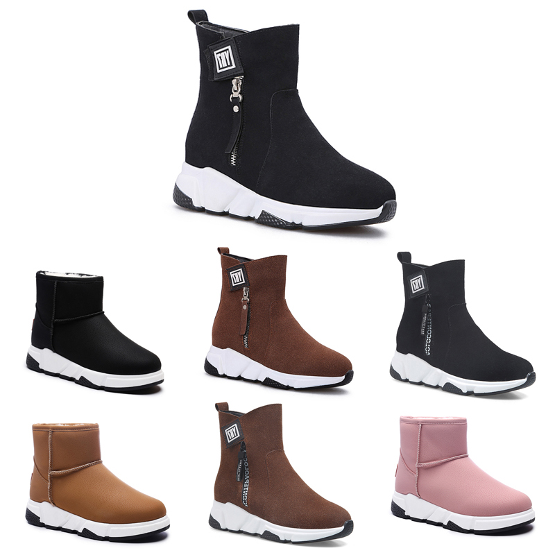 

2020 Non-Brand Designer Shoes Speed Trainer Casual Sock Shoe Brown Black Beige Flat Fashion women Runner Socks Sneakers 36-40 title#13, 8-brown with word zipper without fur